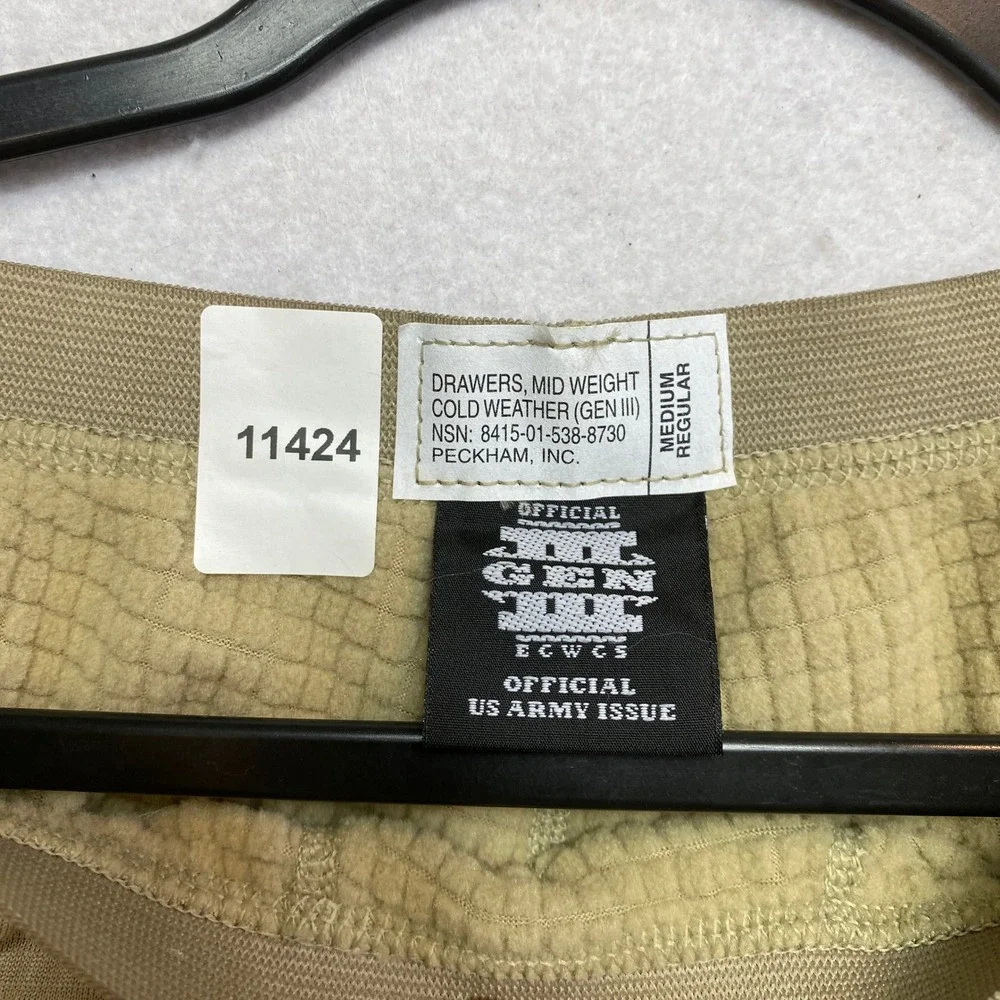 Peckham Inc Drawers Mid Weight Men Medium Tan ECWCS Gen III Polartec Military